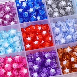 About30Pcs Acrylic Bicolor Beads, Middle Beads, Five pointed Star Scattered Beads, Handmade DIY Making Jewelry Bracelets, Jewelr