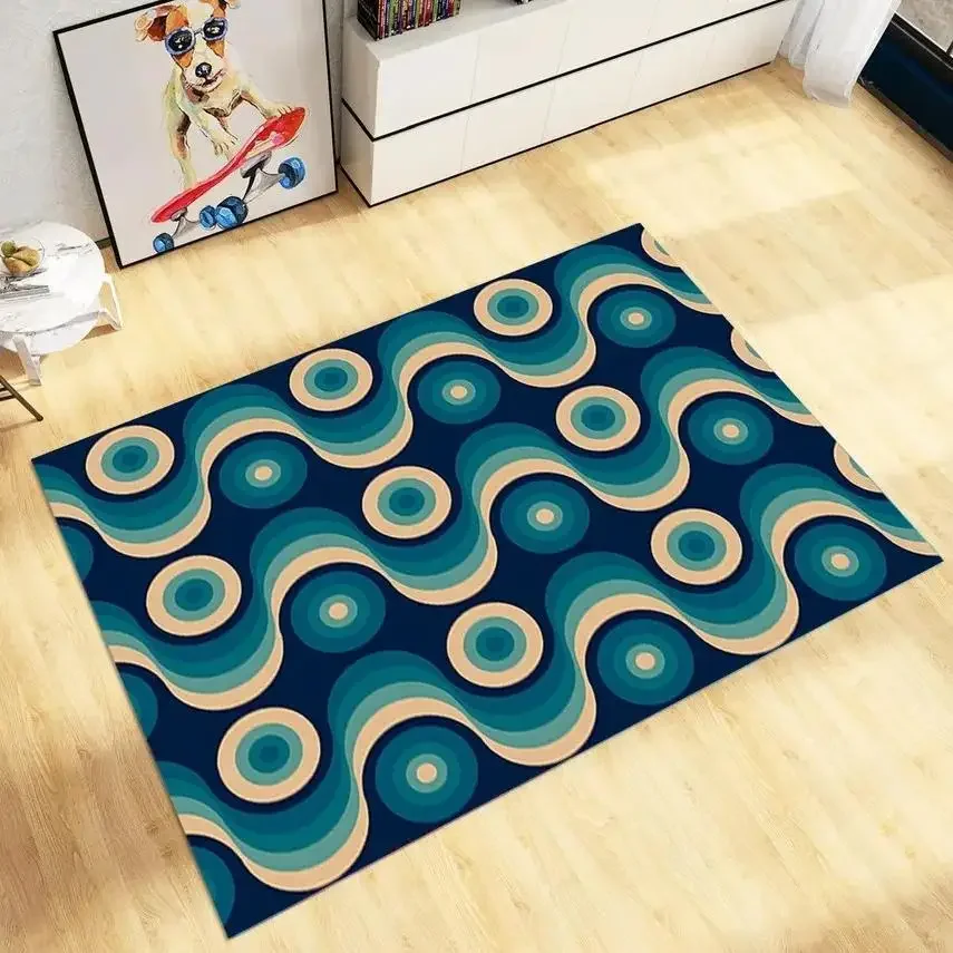 Mid Century Rug 70s Rug Modern Retro Rug Art Deco Pattern Abstract Rug Colorful Rug Area Rug Living Room Modern Carpet