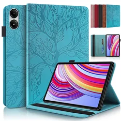 Tablet Case For Xiaomi Redmi Pad Pro 12.1 inches 2024 3D Tree Embossed Business Wallet PU Leather Cover Redmi Pad Pro 12.1''