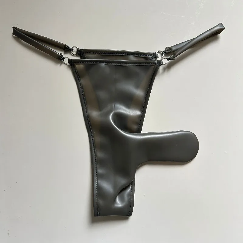 Plus size masculino látex nadar briefs sexy gloss deslizamento gay longo pênis bulge grande bolsa roupa interior fetiche sólido macio brilhante tronco calcinha