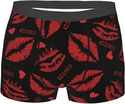 Lip Kiss Men's Boxer Briefs Crab Boxer Shorts Soft Breathable Stretch Wide Waistband Underwear Trunks with Bulge Pouch for Men