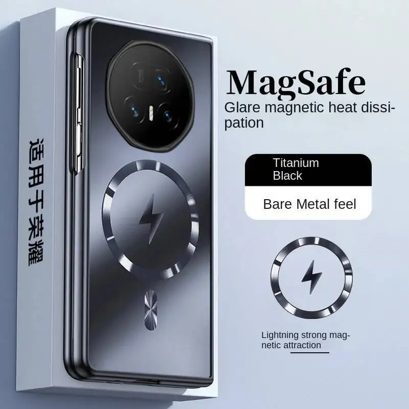 حافظة مغناطيسية مدرعة غير لامعة من Magsafe لهاتف Honor Magic V5 V3 V2 Vs 3 Vs 2 غطاء خلفي واقي للشحن اللاسلكي