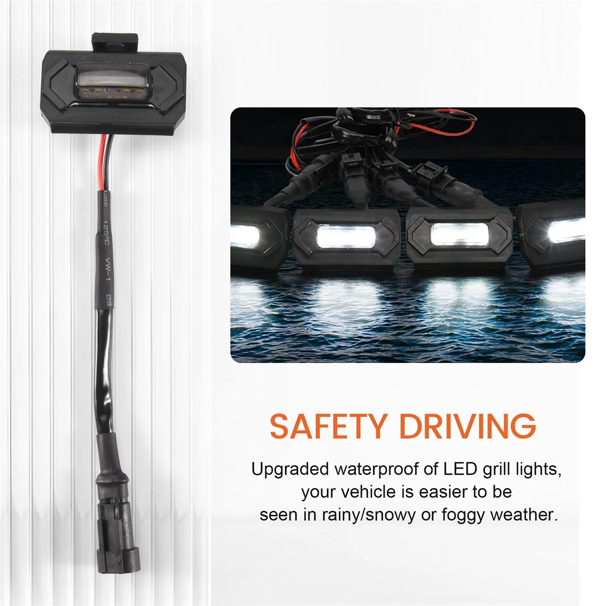 LED أمامية رياضية للطرق الوعرة ، مصباح خارجي ، شواية بيضاء ، شواء ، صانعة 4 ،