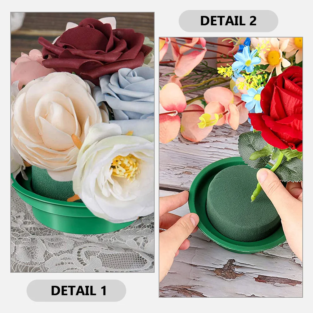 

4 Pcs Round Floral Mud for Flower Arrangements Good Water Absorption Easy to Carry Cut Wedding Decor Artificial Plants PP