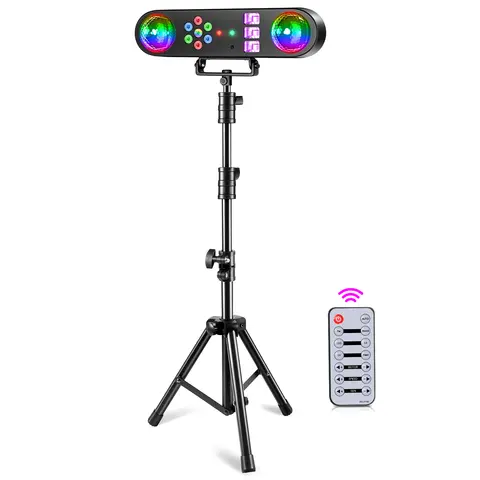 U'King Mini 5IN1 Bracket Effect Light Remote Control Mobile Stage Light Sound Control Strobe Magic Ball Light for DJ Show Party
