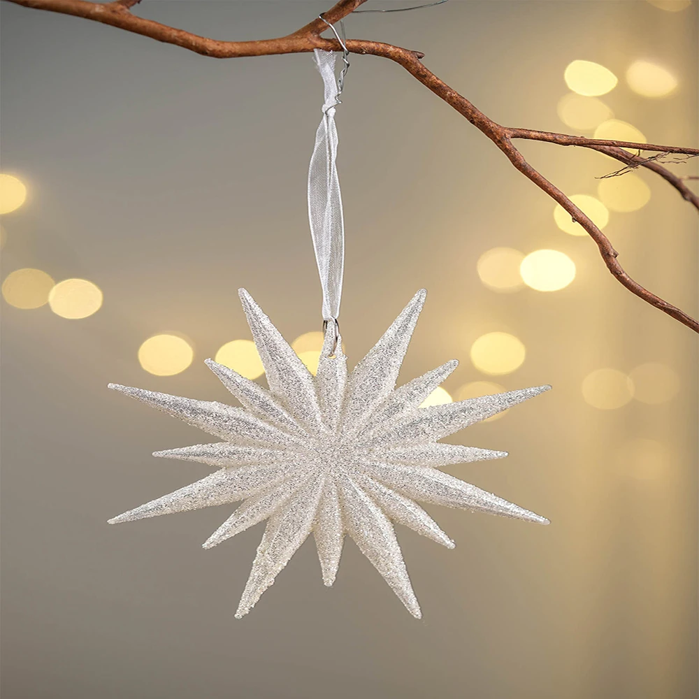 Christmas White Elk Snowflake Bell Star Pendant Christmas Tree Ornaments Christmas Decorations For Home Xmas Navidad New Year