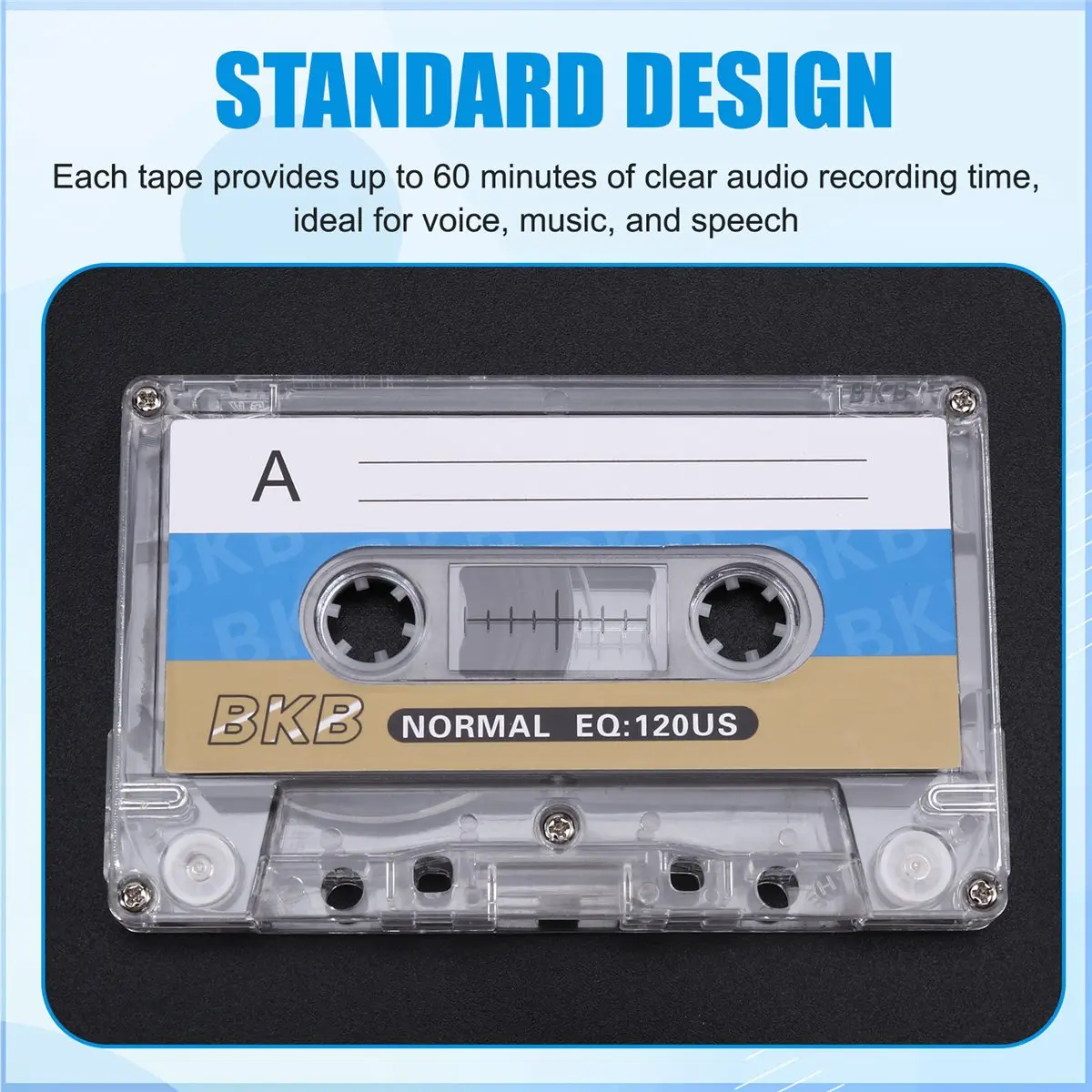 L77A 4pcs Blank Cassette Tapes 60-Minute for Teaching DIY Party Messages Speech Music Storage and Tape Recorder Collections