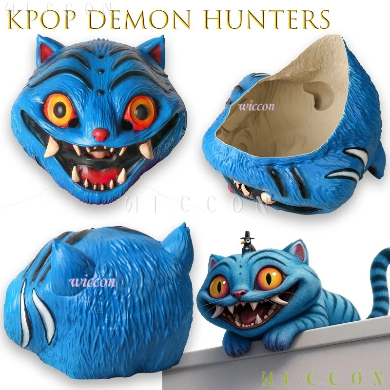 ชุดฮาโลวีน KPop Dem On Hunters หน้ากากยางลายเสือสีน้ำเงิน ชุดคาร์นิวัลปีศาจสำหรับวงเกิร์ลกรุ๊ป KPOP สำหรับผู้ใหญ่