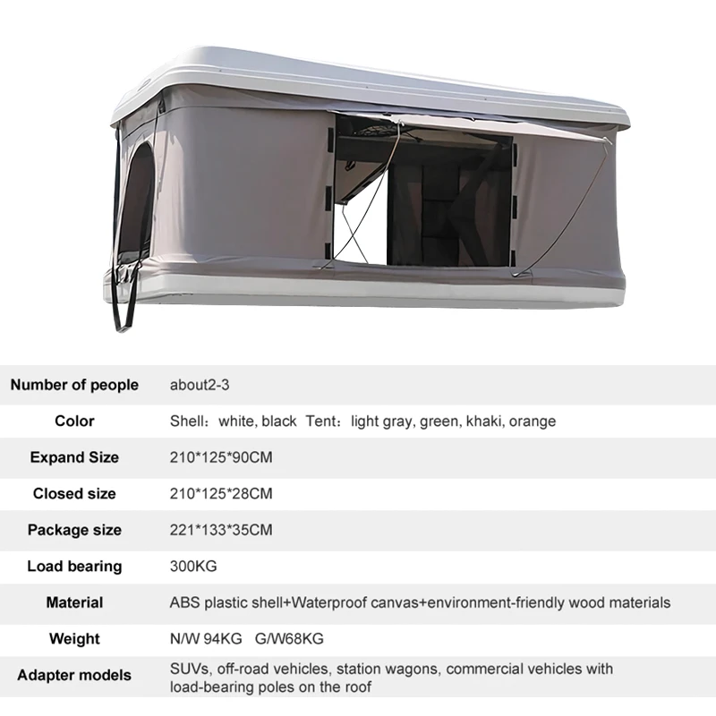 Hot Selling Car Accessories Automatic Pop Up Aluminum ABS Hard Shell Rooftop Tent For SUV Outdoor Camping Traveling