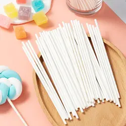 100Pcs DIY Candy Sticks Lollipop Sticks Chocolate Stick Great Dessert Bakeware Candy Bar Support DIY Desert Supplies Kids Favour