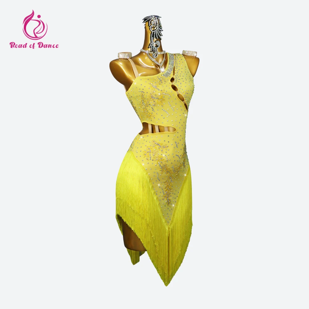 

2025 New Women's Dress Latin Dance Skirt Ballroom Competition Costume Sexy Clothing Girl Midi Female Suit Evening Parties Outfit