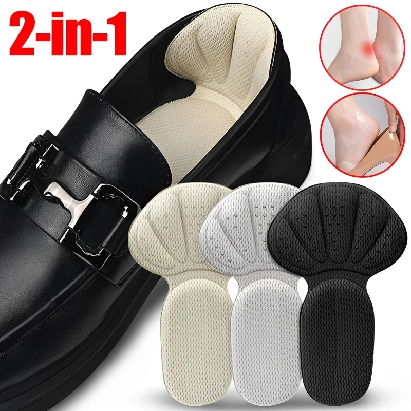 Heel Stickers Sneakers Heel Protection Pads Pain Relief Shoe Size Reducer Half Cushion Heel Inserts T-Shaped Shoe Foot Care Pad