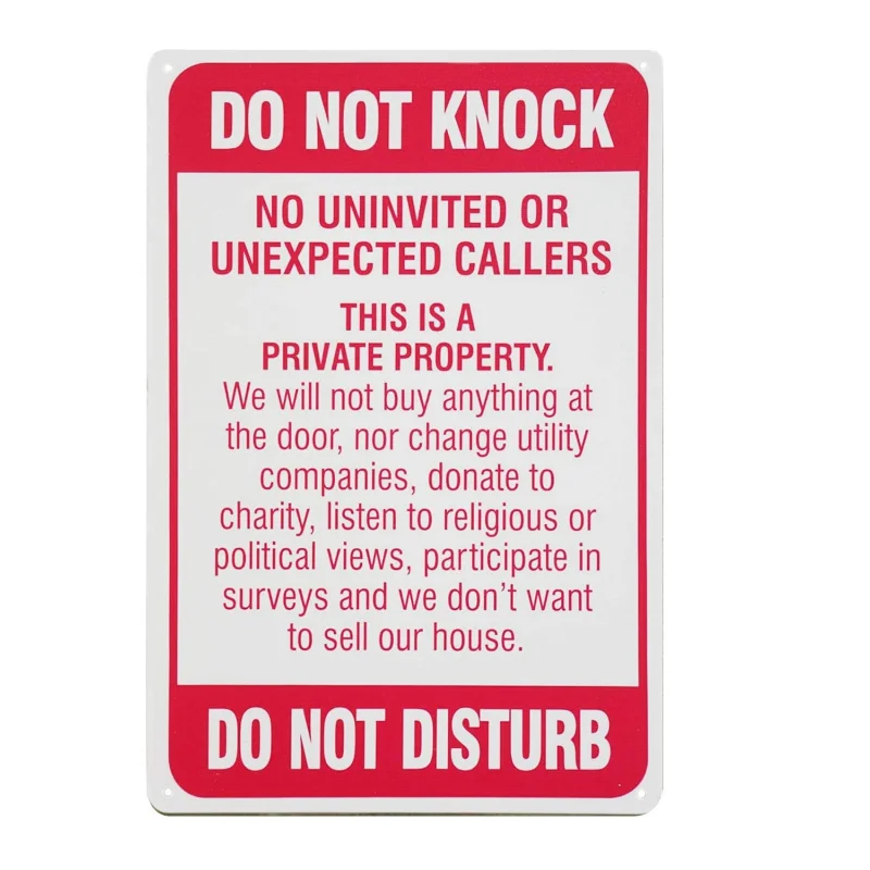 Do Not Knock Do Not Disturb Sign Red Warning Metal  Signs Home Door Wall Decor Gift