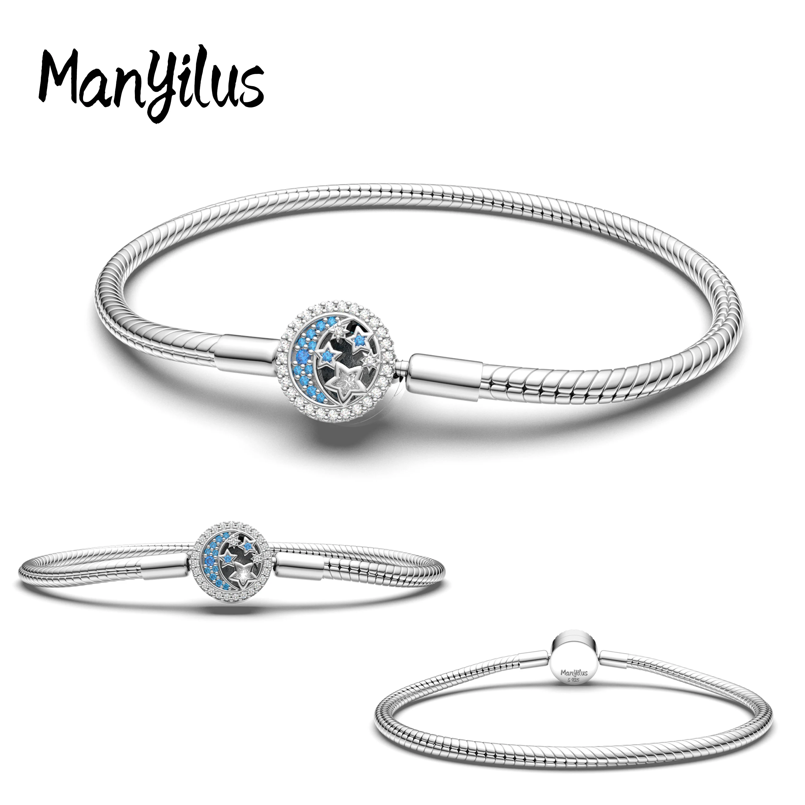 

Manyilus Charms Silver 925 Real Charm Bracelets for Couples Women's Bracelet K Gold Braclet Luxury Jewelry Pendant Woman Femme