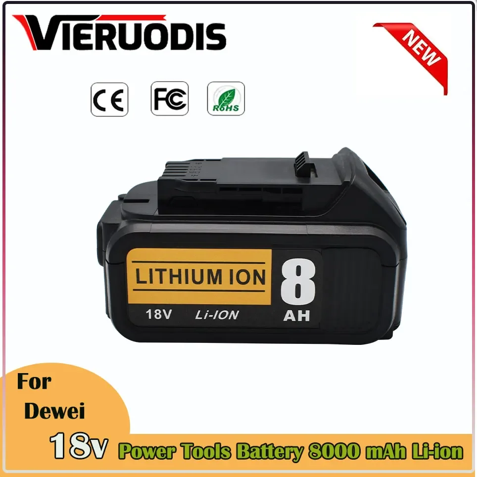 

18V 8000mAh rechargeable battery，for dewei DCB184 DCB184B-XJ DCB180 DCB181 DCB182 DCB183 DCB185 18V Power Tool Battery