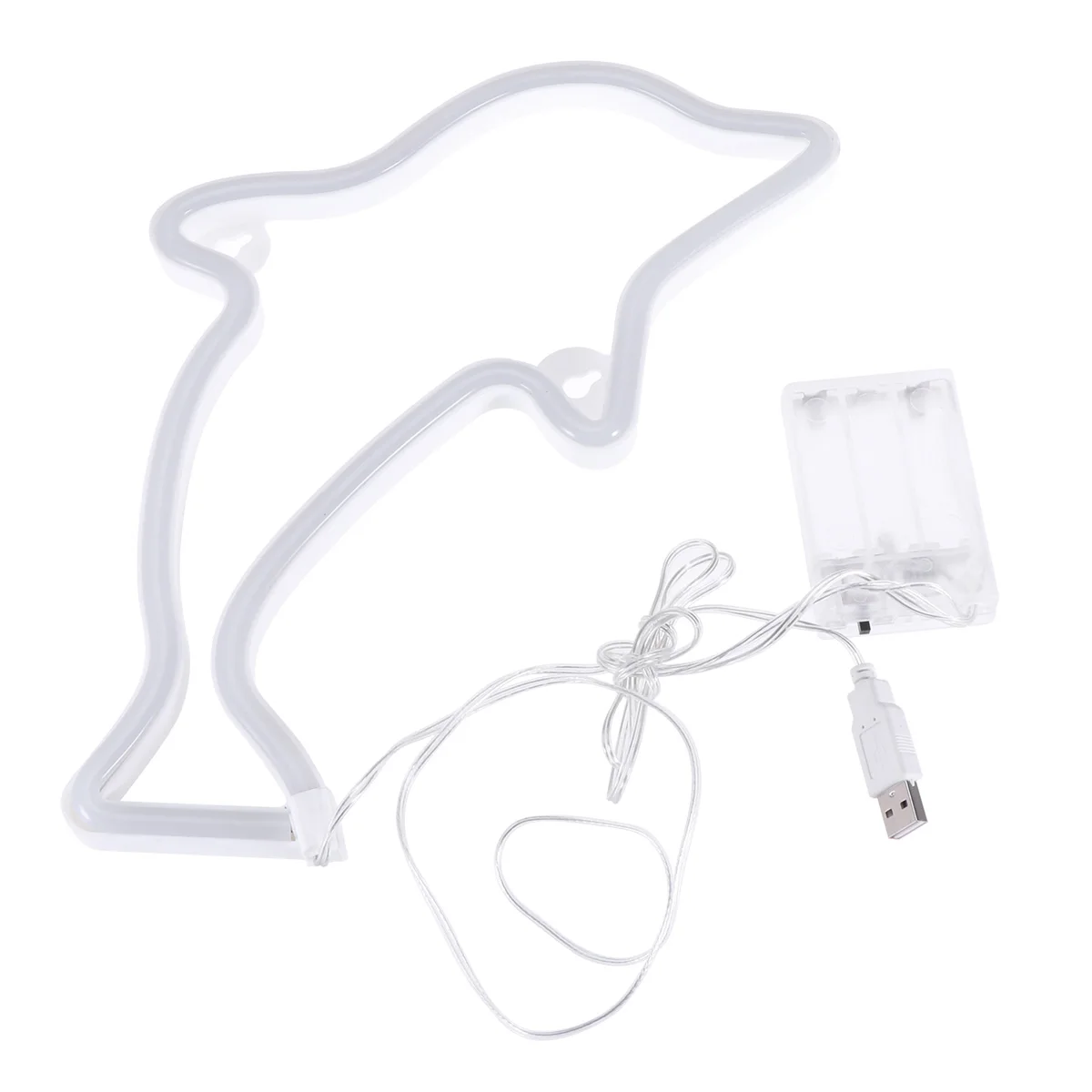 

Cute Dolphin Neon Led Wall Decor Lamp Night Light For Bedroom Living Room Wedding Party Blue Dual-Purpose Usb Powered