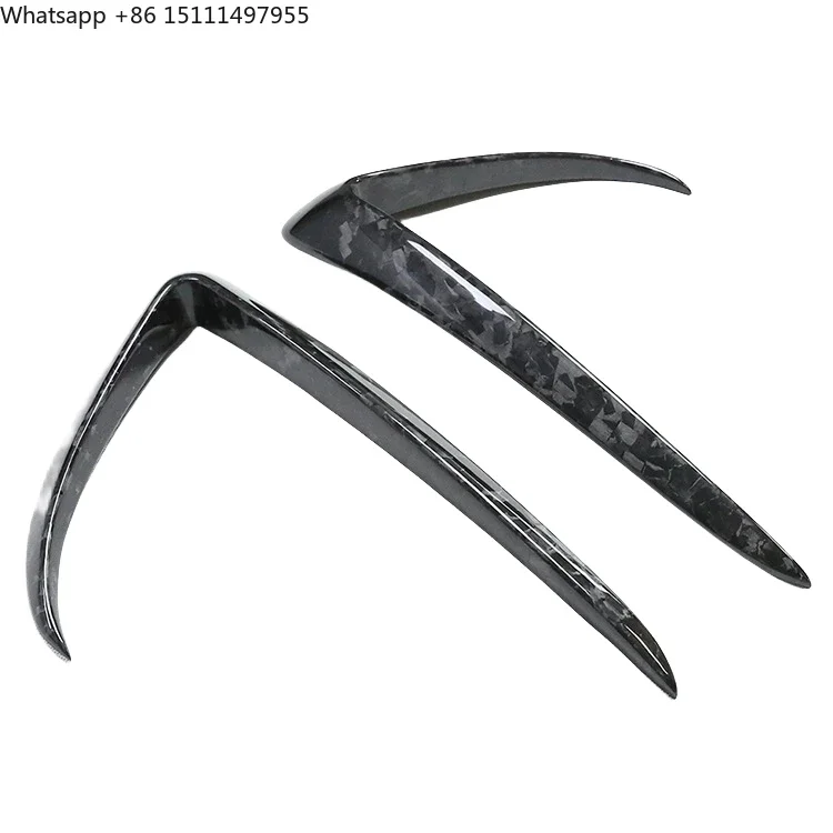 For  MODEL 3 2018-IN Bright Surface Carbon Fiber Rear Bumper Splitters Fins Rear Side Vents Canards Blade