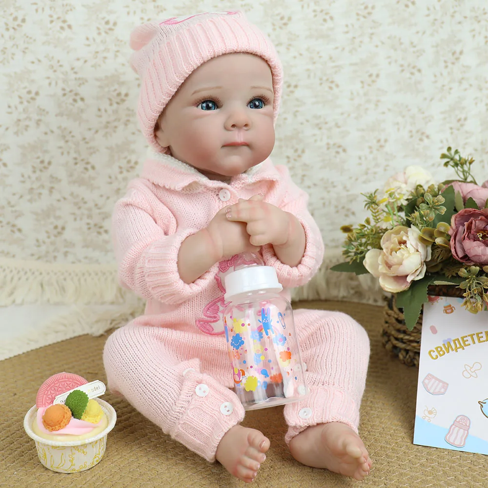 18-Zoll-Reborn-Babypuppe Bettie-Körper aus Silikon-Vinyl mit handgezeichnetem Haar, lebensechte bemalte Haut, sichtbare Adern für Mädchengeschenke