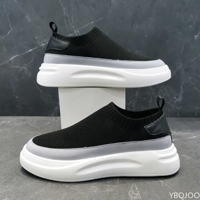 Moda wysokiej jakości Hightop skarpetki buty mężczyźni lato nowy styl dzianiny miękka podeszwa mężczyźni buty oddychające Allmatch Trend obuwie