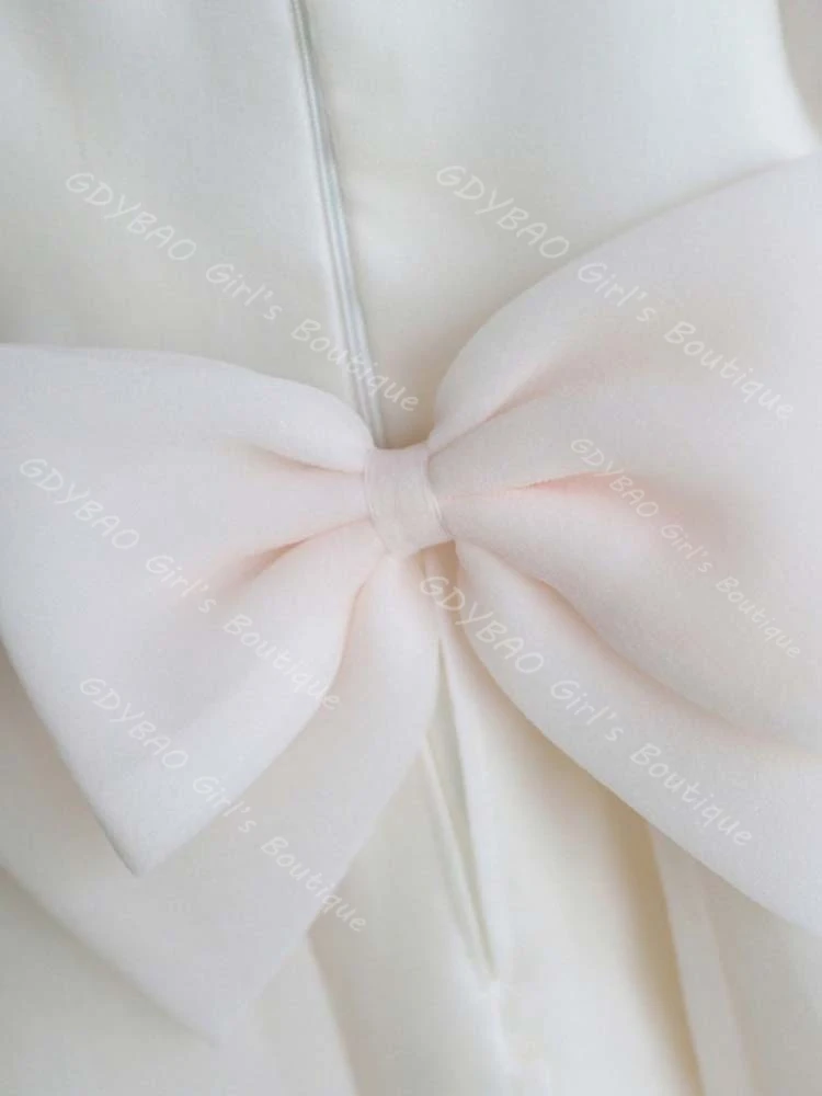 フリル付きオーガンザ幼児用フラワーガールドレス バブルスリーブ付き リアルイメージ ベビーガールズ初聖体ドレス カスタムパーティードレス