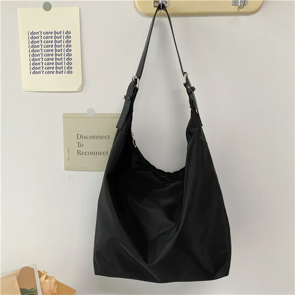 Ladies Nylon Shoulder Bag INS Women Large Capacity Shopper Tote Handbag Casual Korean Female Shopping Messenger Neutral  Sac