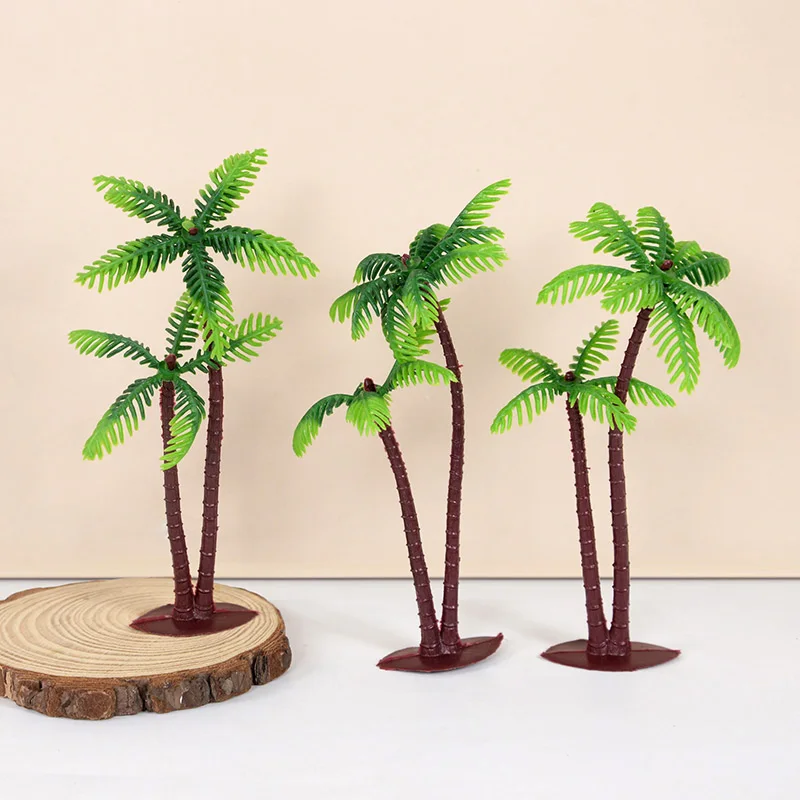 5/10pcs Palm Tree With Coconuts Cake Topper Coconuts Tree Cupcake Topper For Hawaiian Tropical Baby Shower Kids Birthday Party