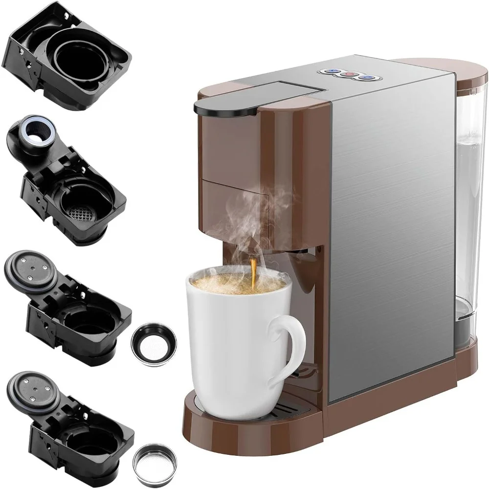 

HAOYUNMA Multifunctional 4in1 Espresso Machine, 19Bar Pressure Single Serve Coffee Maker for Original Capsule