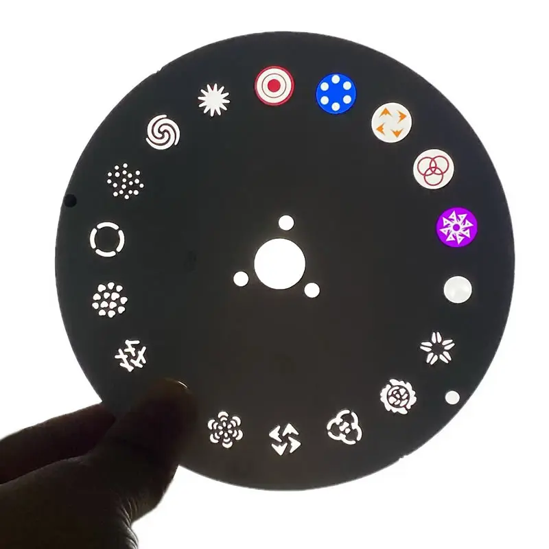 

Диаметр 10,95 см, луч 200/230/260, узор, колесо Gobo, движущаяся головка на заказ, пятна, фотография из алюминия и металла