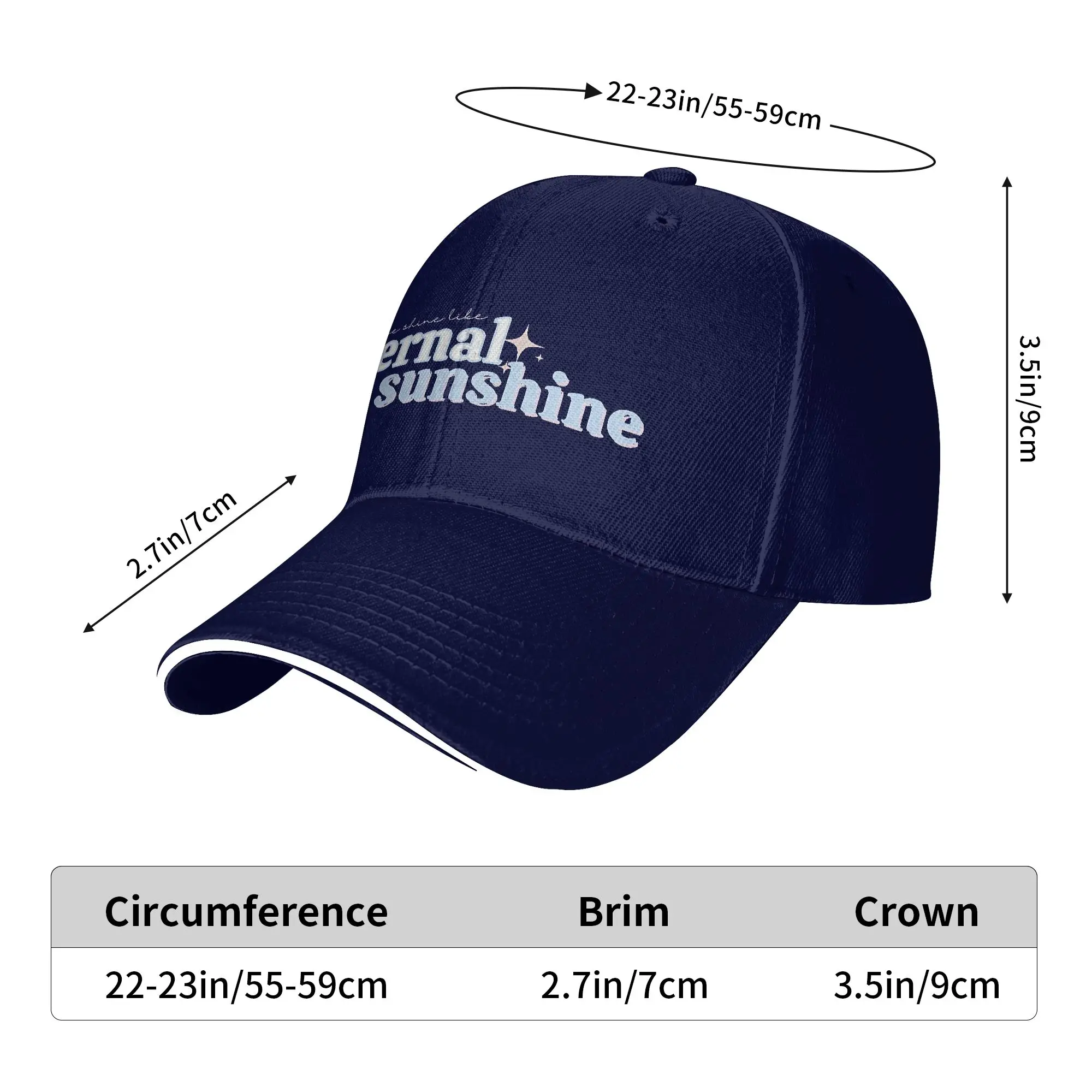 we shine like eternal sunshine Sun Baseball Cap Summer Couple Women  Custom DIY Trucker Hat Funny Tennis Skate Baseball Caps