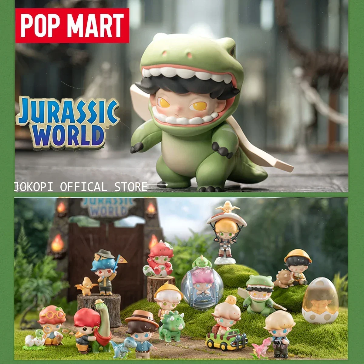 

POP MART DIMOO Jurassic World Series слепая коробка, коробка-сюрприз, оригинальная мультяшная фигурка, коллекция Mystery Box, девочки