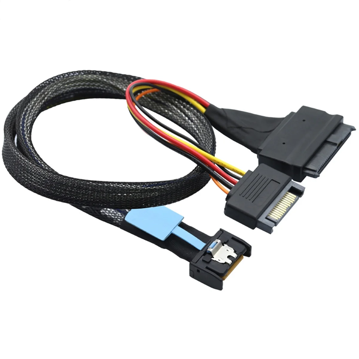 Gen5 MCIO Slimline SFF-8654 4I a SAS 8639 U.2 Cable adaptador + 15P SATA Cable convertidor Cable 0,5 m