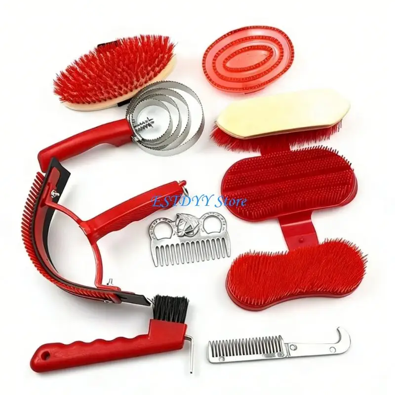 

G6DE Horse Hair Detangling Cleaning Brushes Set for Daily Grooming Decontamination