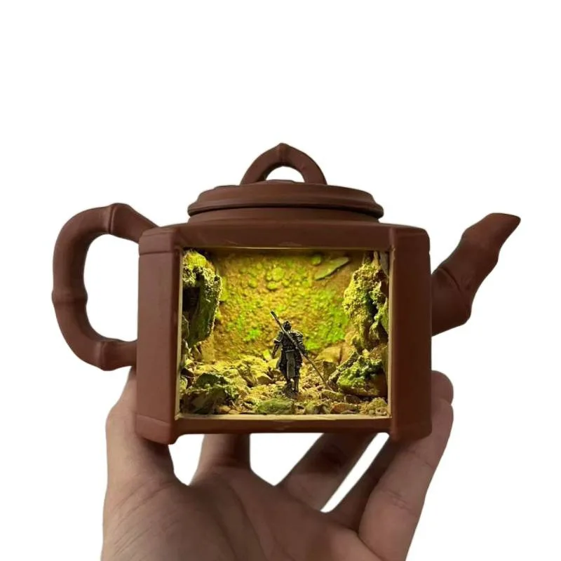 

New Chinese Style Micro Landscape God of Wealth Shrine Ceramic Model Creative Ornament