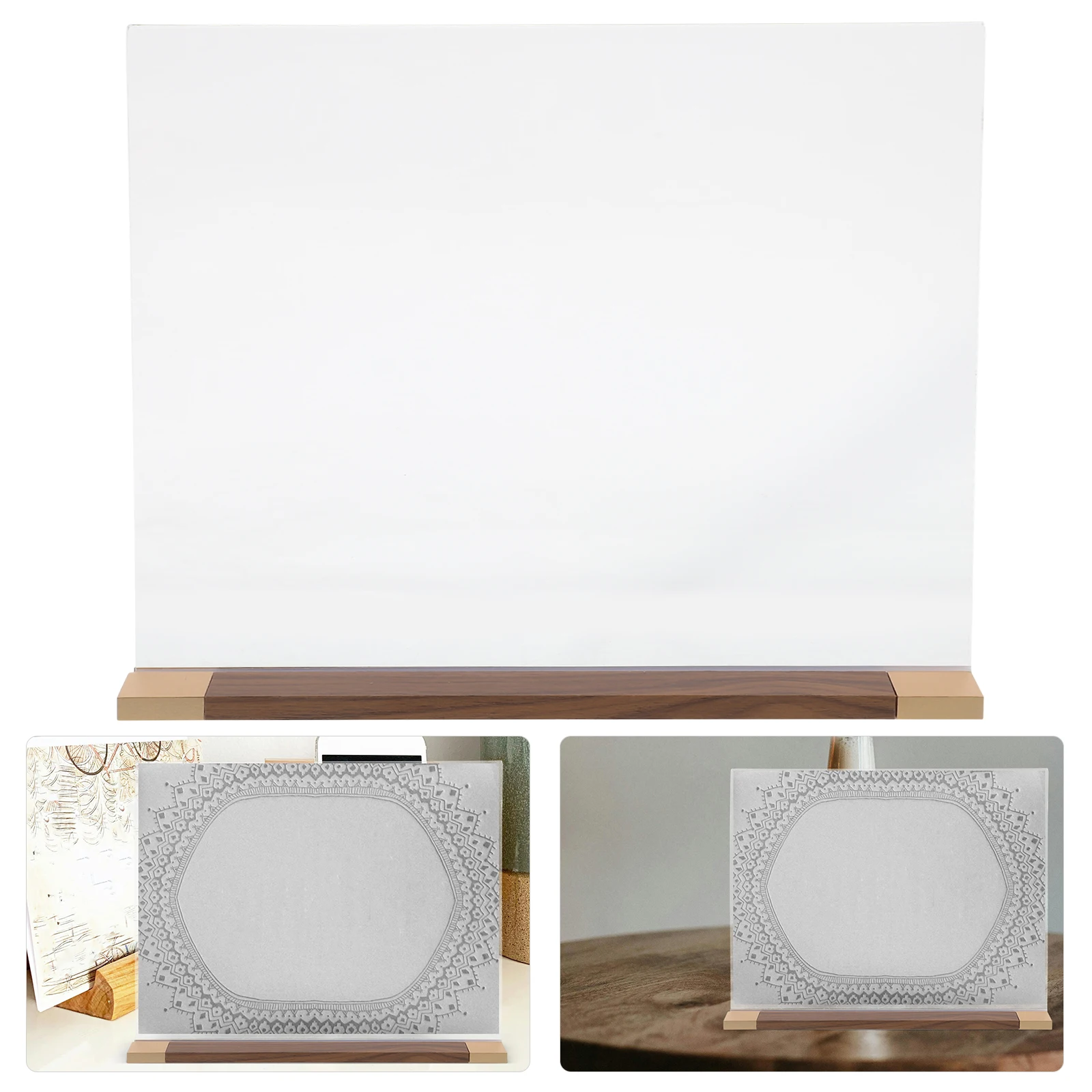 

1pcs Clear Acrylic Sign Holder Display Stand For Office Restaurant Shop Large Size Stable Stand Clear Sign Holder