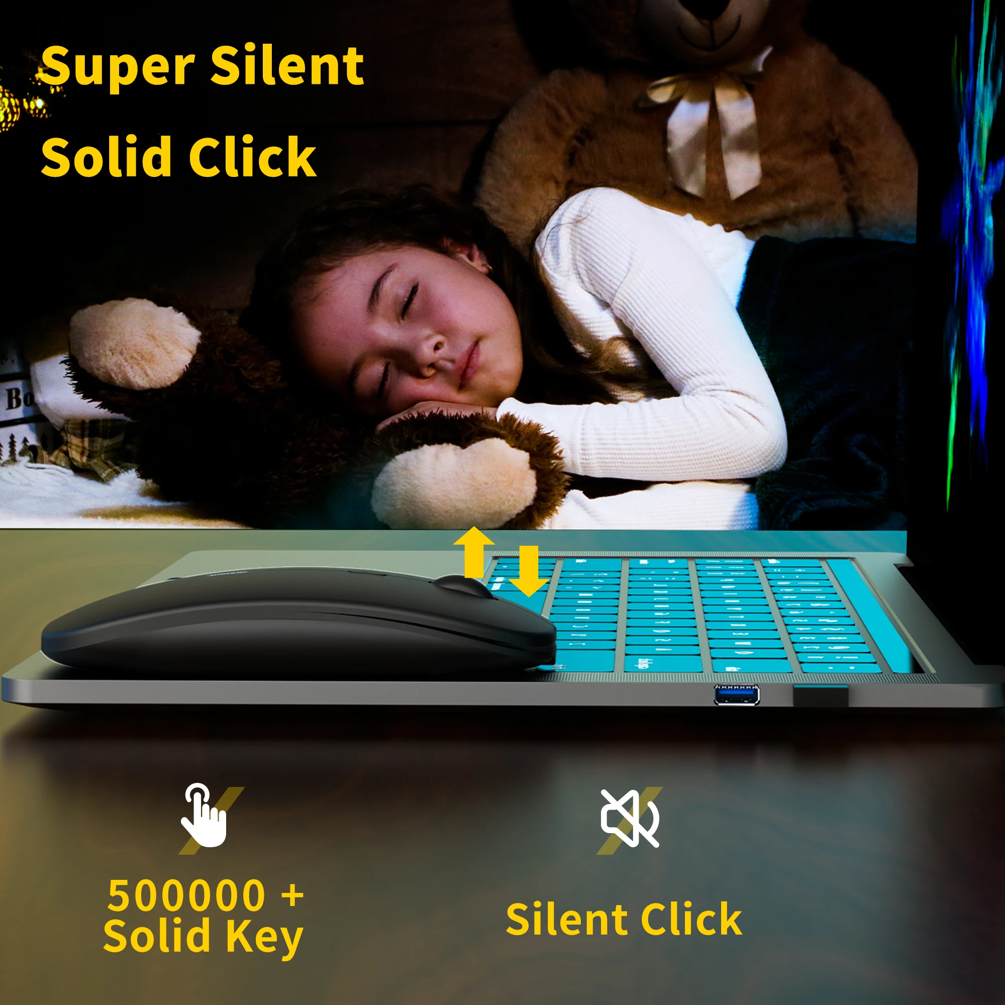 Anmck-Souris de jeu sans fil Bluetooth aste, souris silencieuse pour ordinateur, bureau et maison, lumière visible, 2.4G