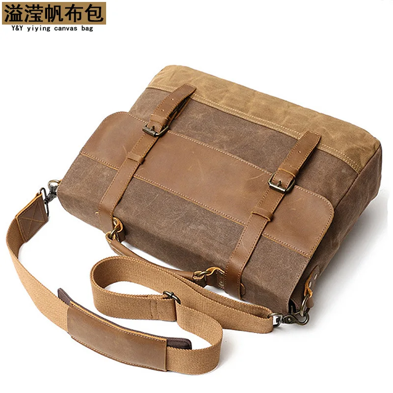 Borsa a tracolla a tracolla in tela da uomo, valigetta da viaggio d'affari di grande capacità, borsa per laptop