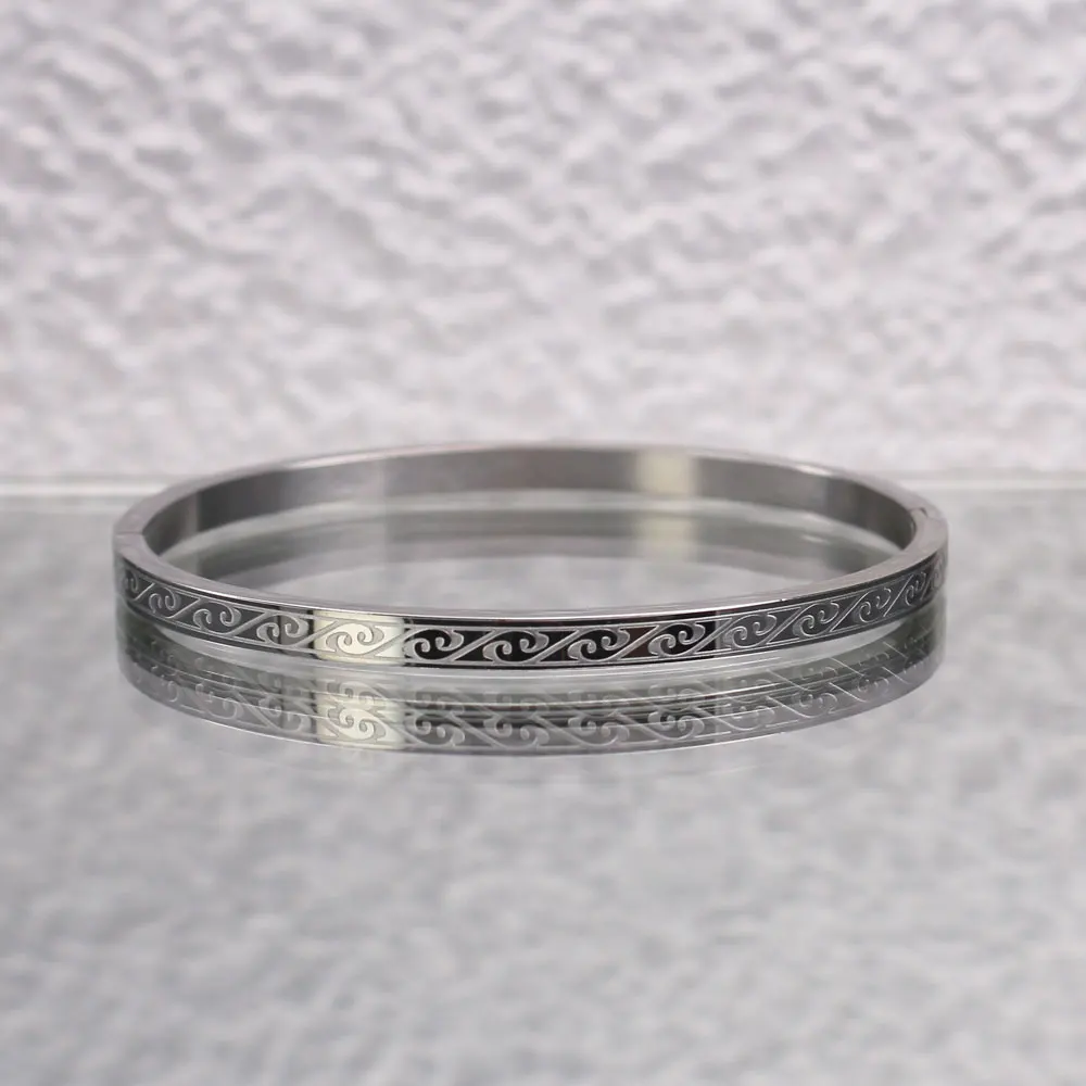 5センチメートル小型子供バングルと5.8センチメートル直径母バングルステンレス鋼高品質のジュエリーゴールドカラーブレスレット卸売