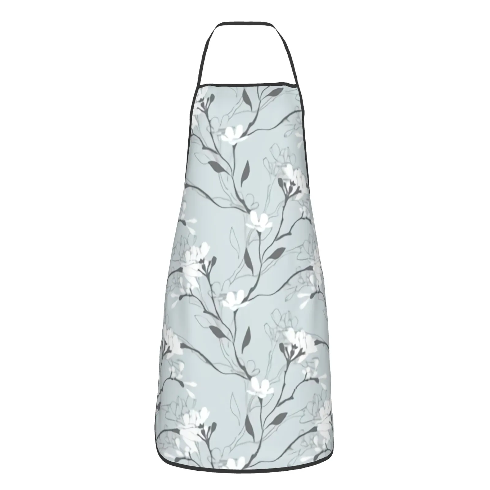 White Flower Polyester locking hem Apron Home Cooking Baking Kitchen Summer Apron Sunflower Sunflower