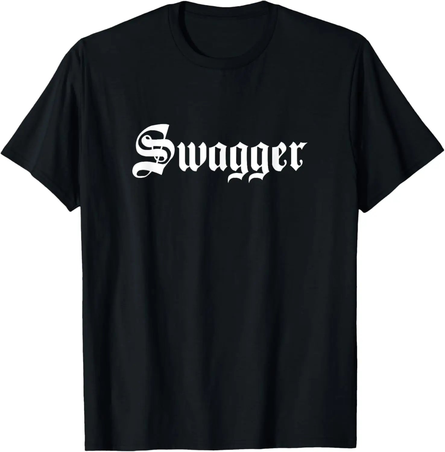 

Swagger Calligraphy Text Old School Graphic White Text T-Shirt