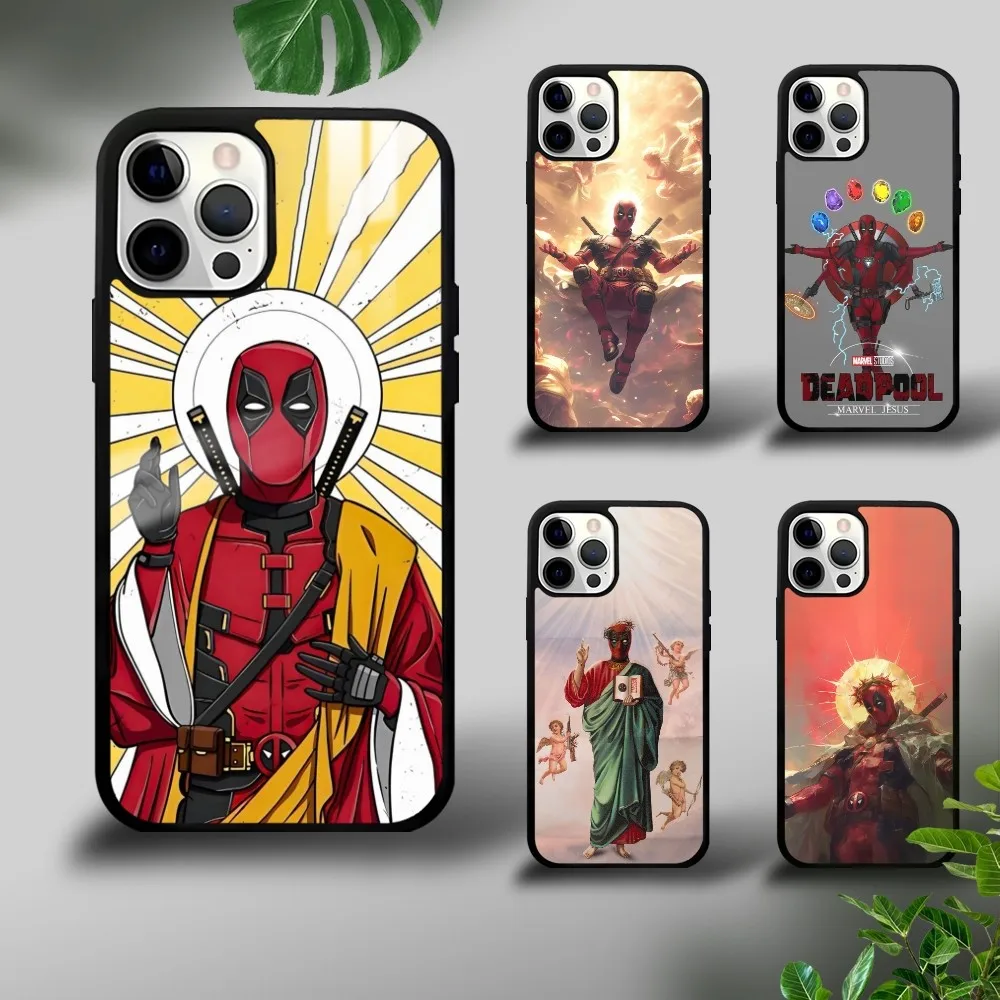 

Jesus Deadpool Phone Case For iPhone 16 15 14 13 12 11 Pro Xs Max Mini Plus Celulares Hard Funda
