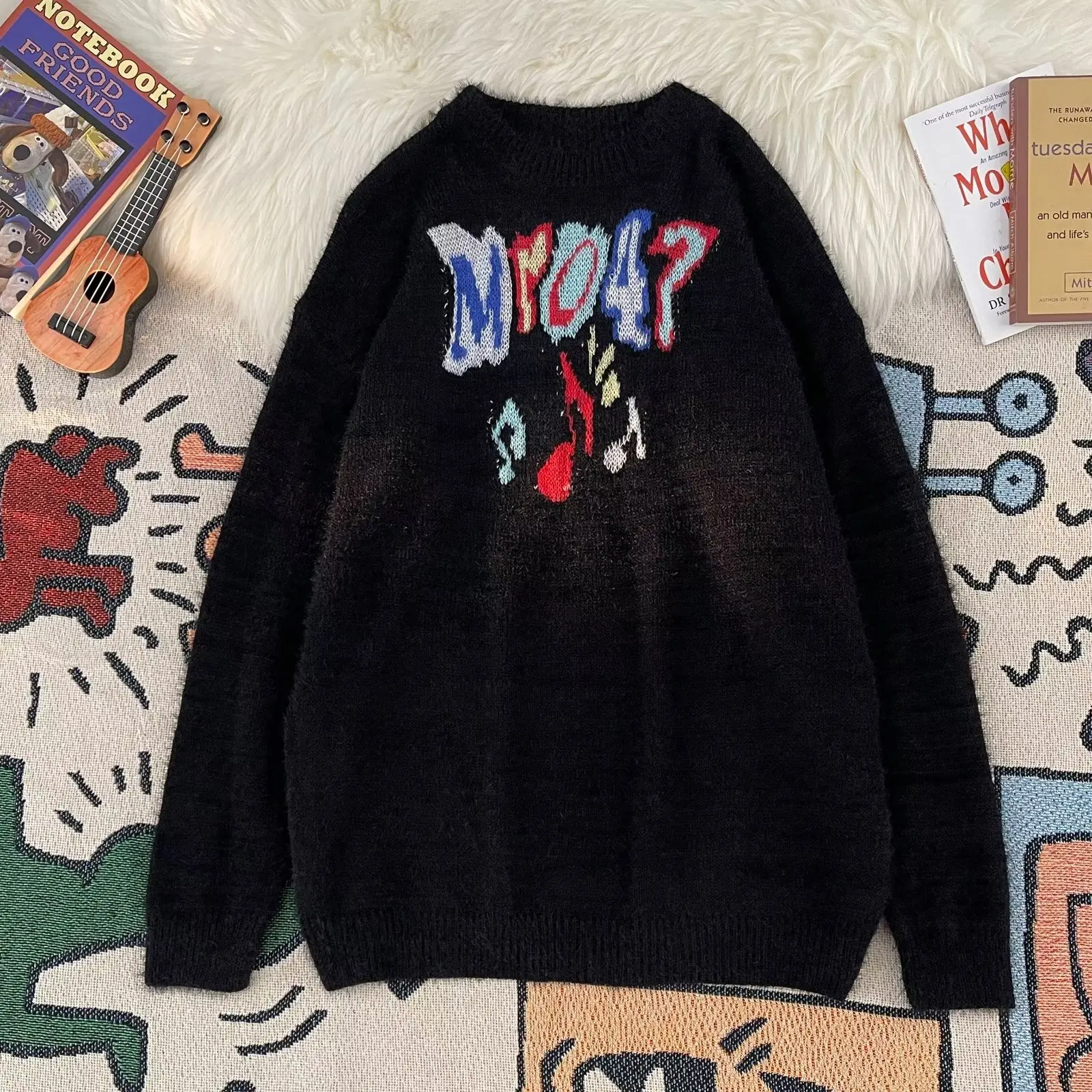 

Loose Fit Men's round Ne Knitwear Casual Sle plus Size Fce Outerwear Comfortable Breathable Polyester Fiber Winter Coat