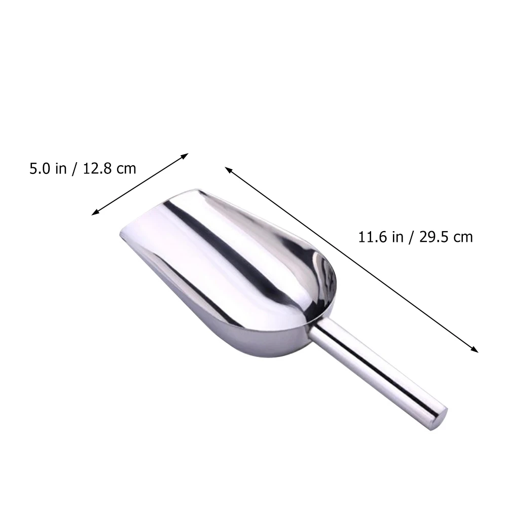 

Stainless Steel Ice Scoop Tool Large Capacity Cube Scraper Rod for Ice Maker Kitchen Scoops Holes Scooper Canister