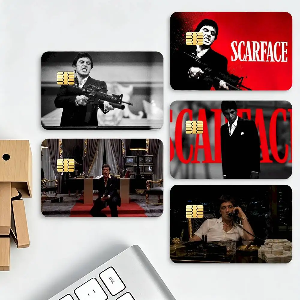 Hot movie Scarface HD Waterproof Credit Card Stickers Silicone Decals For Chip Game Cards Gift