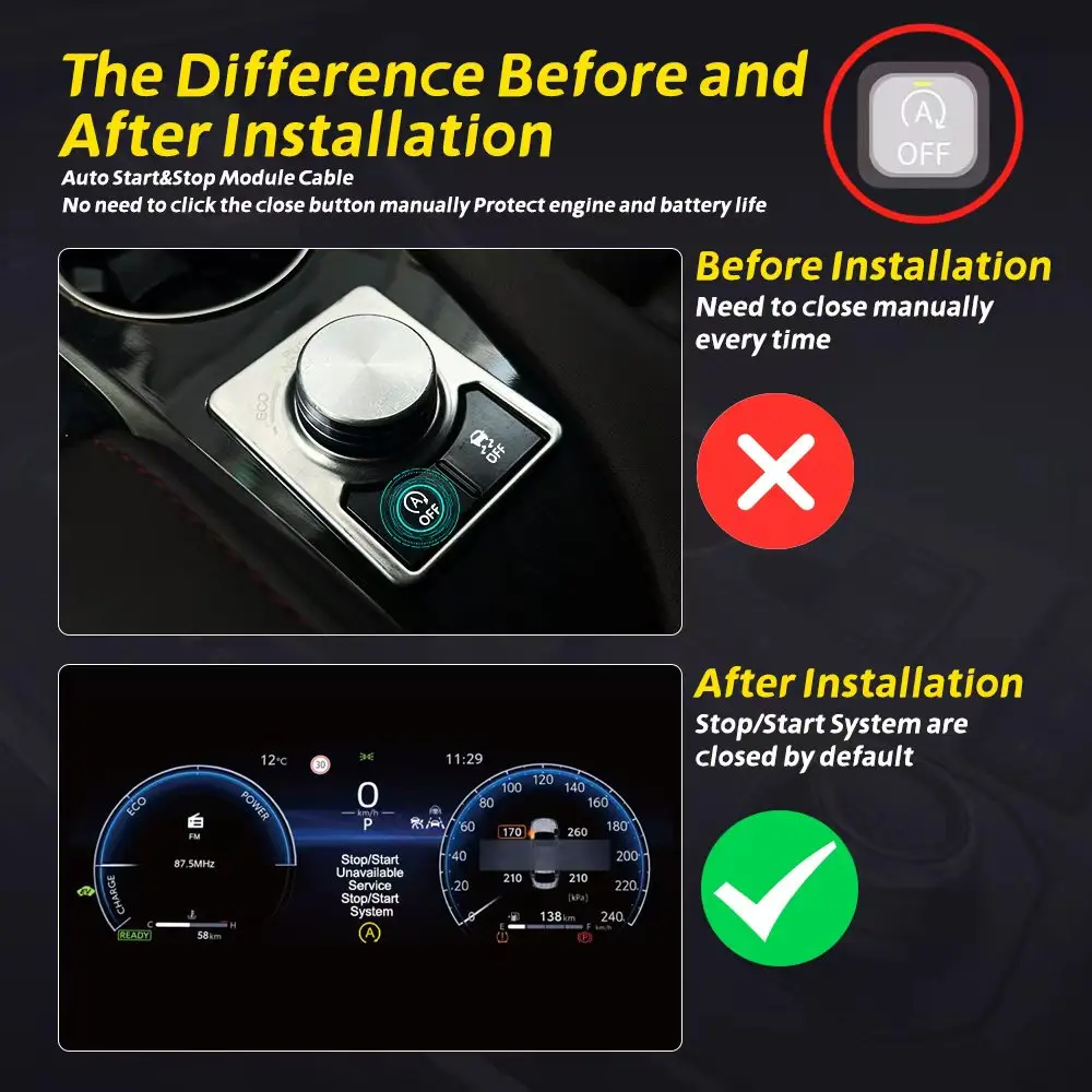 Für Jeep Grand Cherokee 2018-2021 Automatisches Start-Stopp-System Gerät mit Tastensteuerung Sensor-Stecker Stop-Ablehnungsmodus mit Speicherfunktion – Detail 4