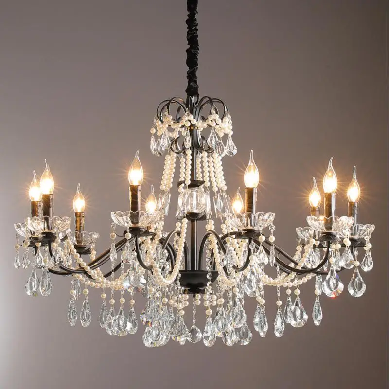 Drawing room decor pearls LED Chandeliers Modern Bedroom Dining Room hall Lamp bedroom Art salon Crystal Chandelier Lighting