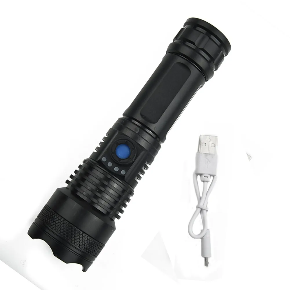 

1pc Flashlight High-strength ABS Large Capacity Lithium Battery Powerful Super Bright P50 Led Flashlight UCB Rechargeable Torch