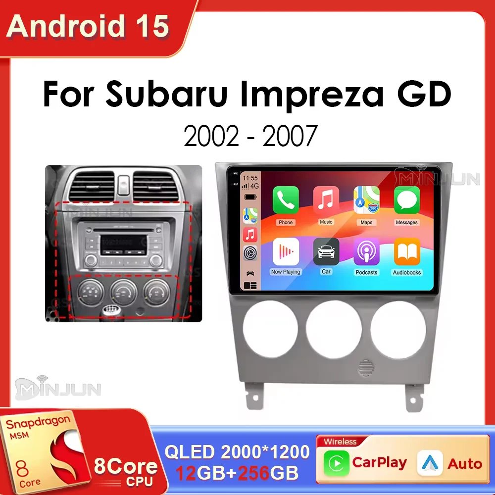 Android 15 Car Radio For Subaru Impreza GD GG 2002 2003 2004 2005 2006 2007 Multimedia Player GPS Audio 2Din Head Unit Stereo 4G