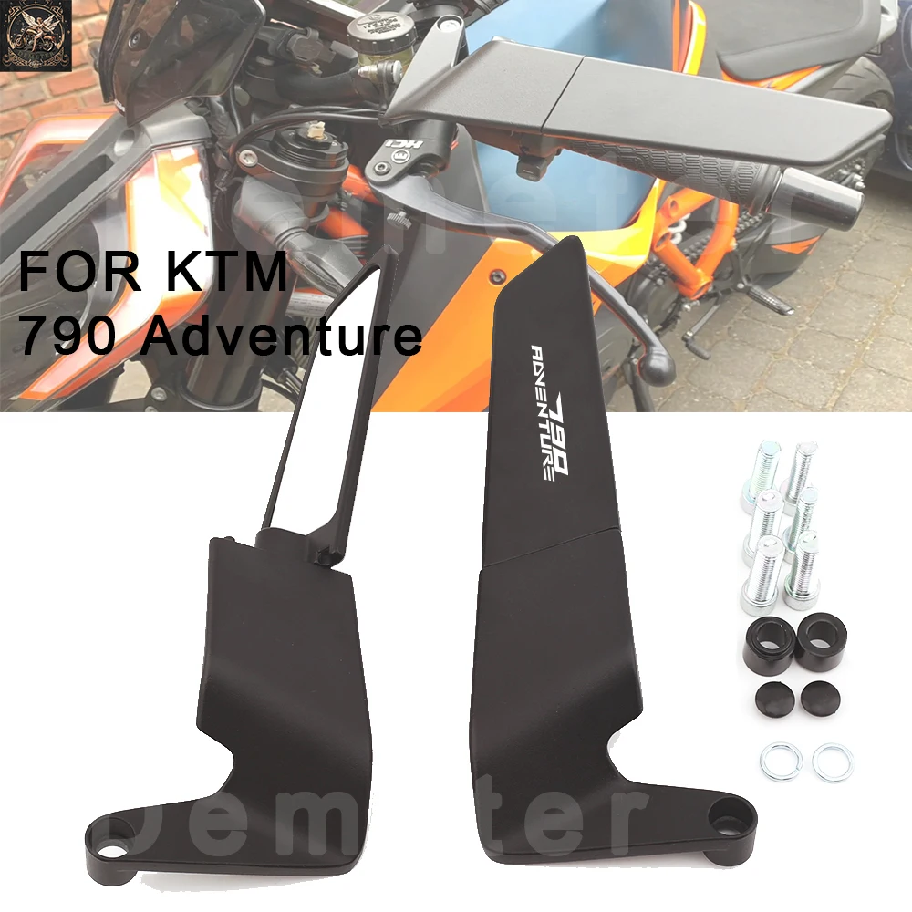 Logo dla KTM 790 Adventure 790 ADV nowe akcesoria motocyklowe skrzydło wiatru regulowane obrotowe lusterko wsteczne otwór na lusterko M8 M10