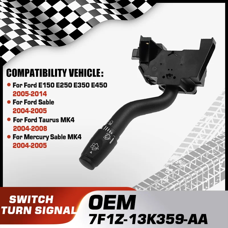 

Turn Signal Headlamp Combination Switch For Ford E150 E250 E350 E450 Ford Sable Ford Taurus MK4 Mercury Sable MK4 7F1Z-13K359-AA