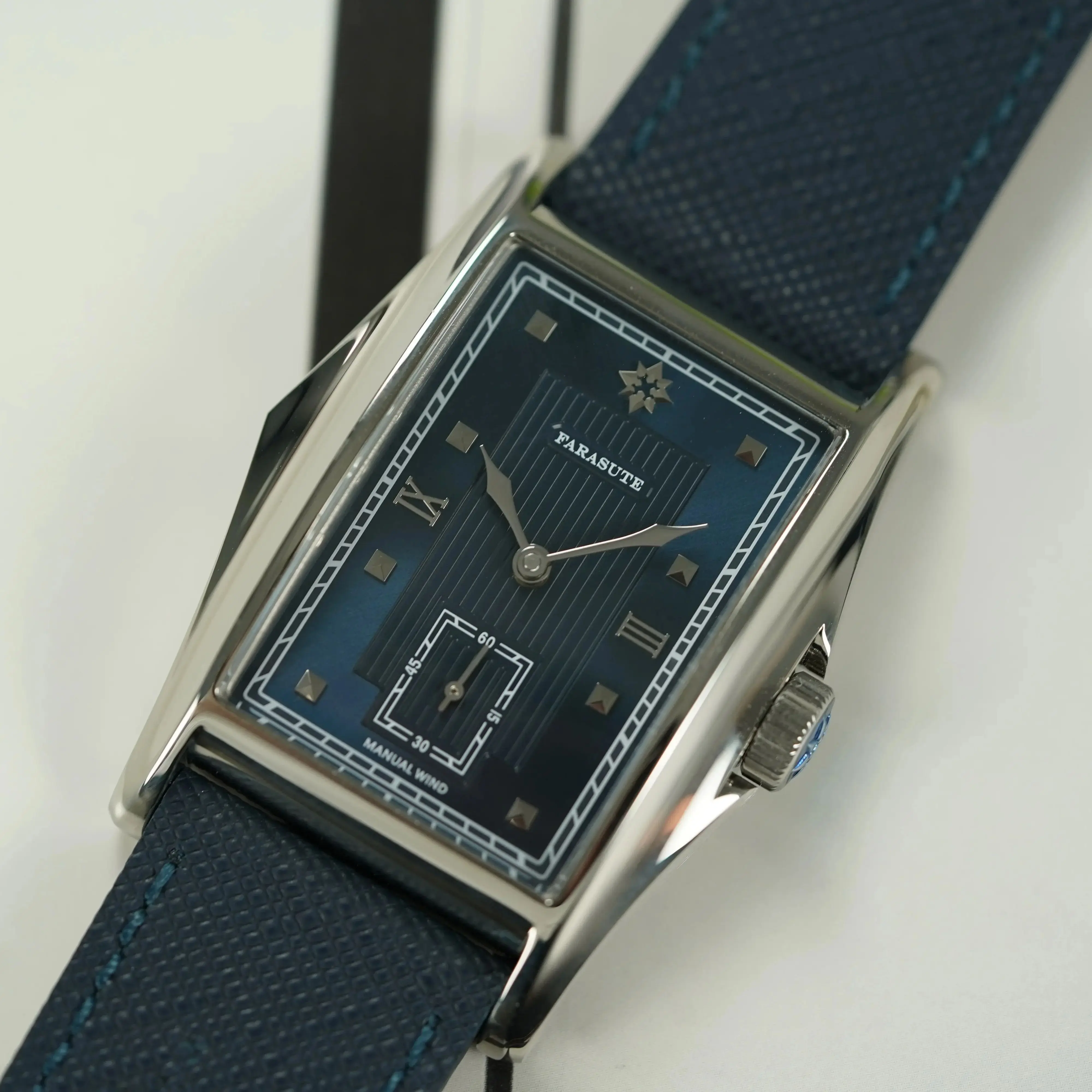 

FARASUTE Men Automatic Watch 33mm Rectangle Mechanical Wristwatch Sapphire 30m Waterproof Leather Strap ST17